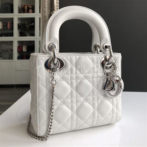 mini lady dior white|Lady Dior mini tote.